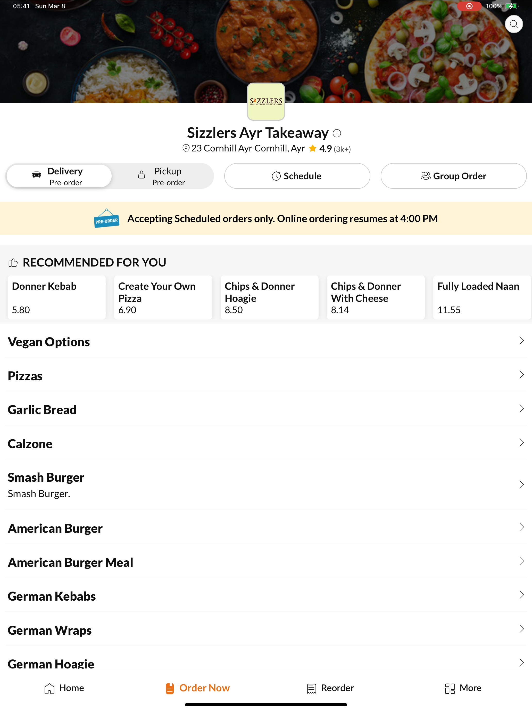 Sizzlers Ayr Takeaway.