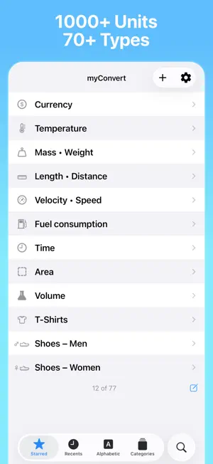 myConvert – Currency & Units screenshot 2