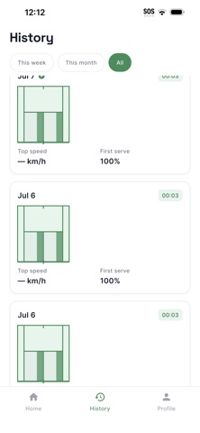 TenniSense iPhone screenshot