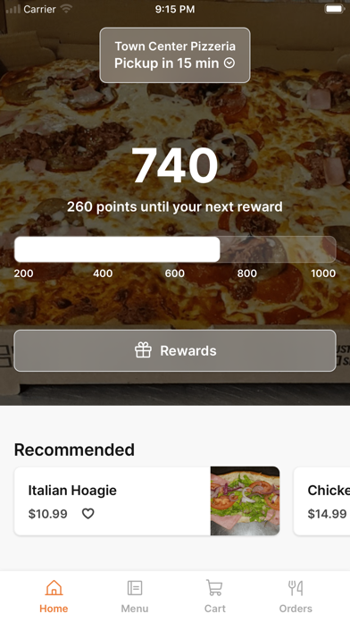Town Center Pizzeria iPhone screenshot 1 - Food & Drink app