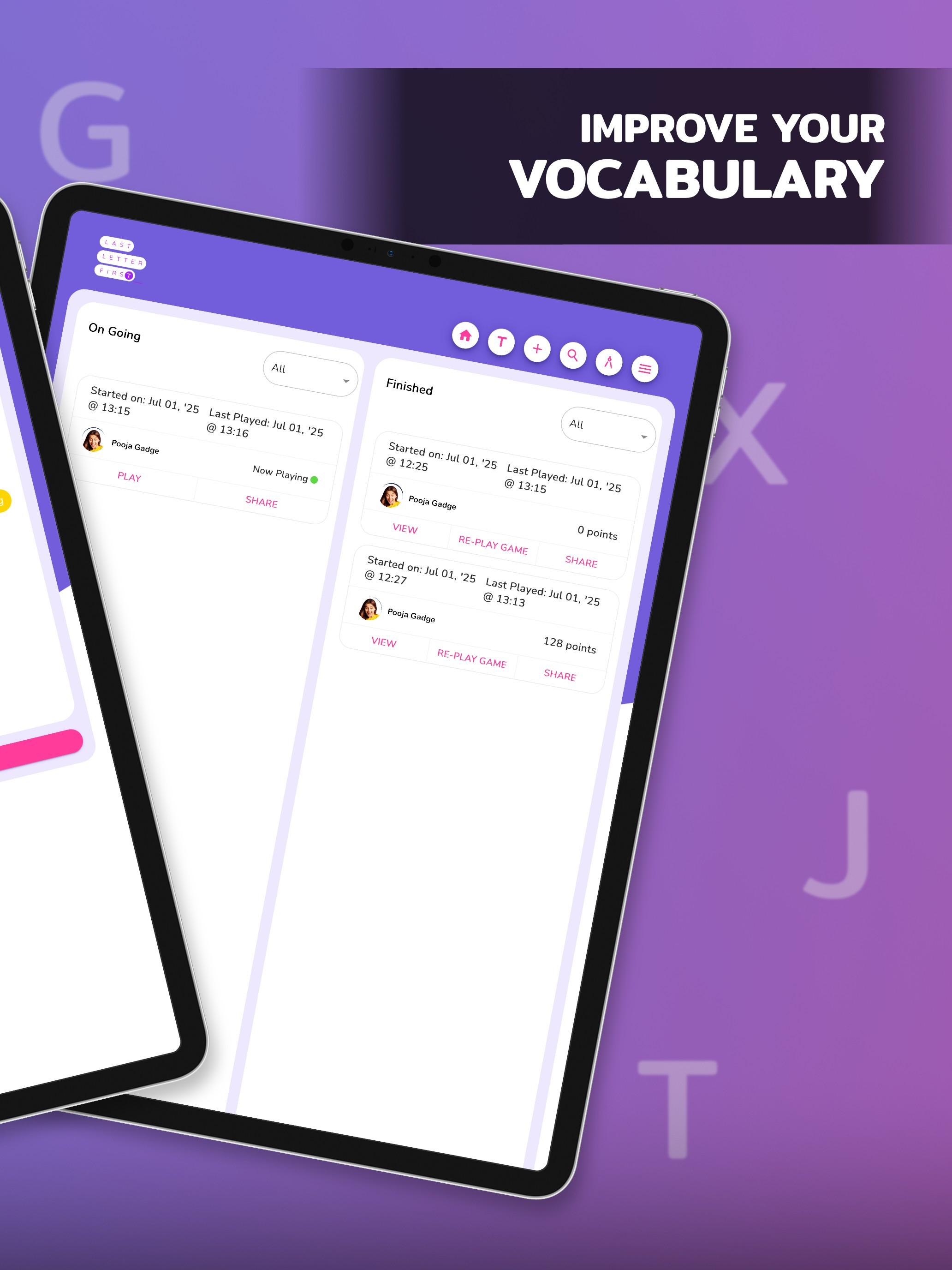 Last Letter First:  Word Game
