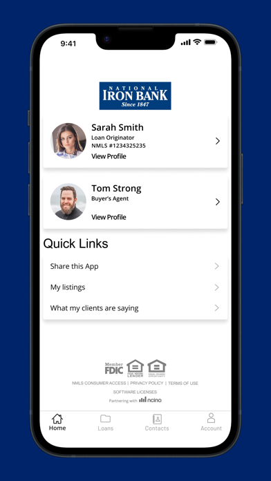 National Iron Bank Mortgage Screenshot