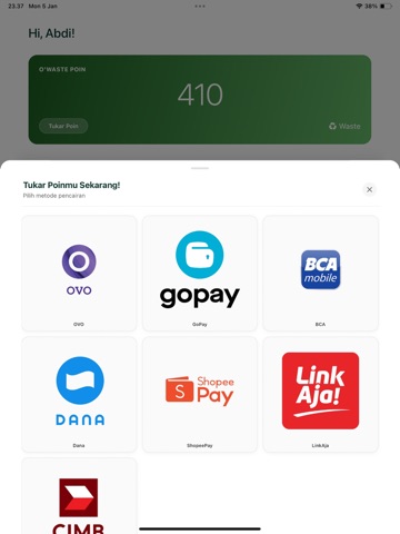 O'Waste iPad screenshot