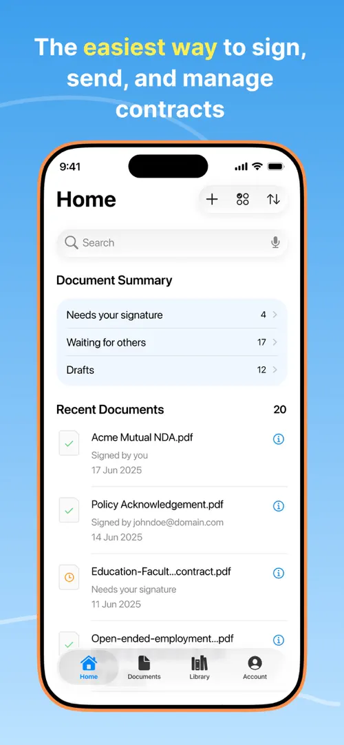 Schermata di Signeasy・Digital Signature App 1
