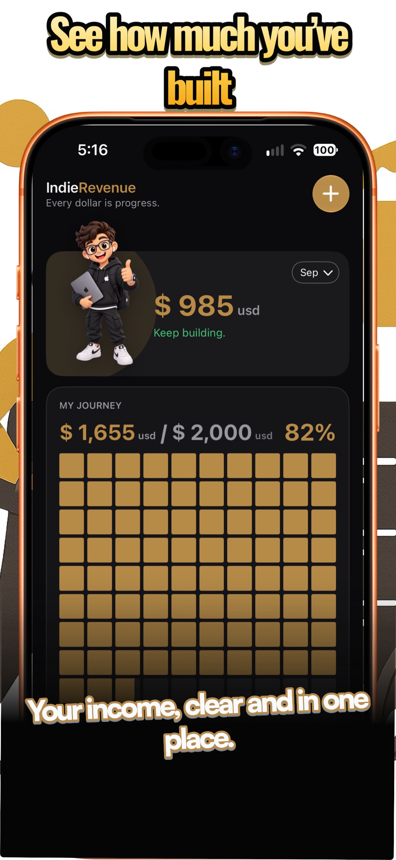 Screenshot 2 of IndieRevenue: Income & Goals