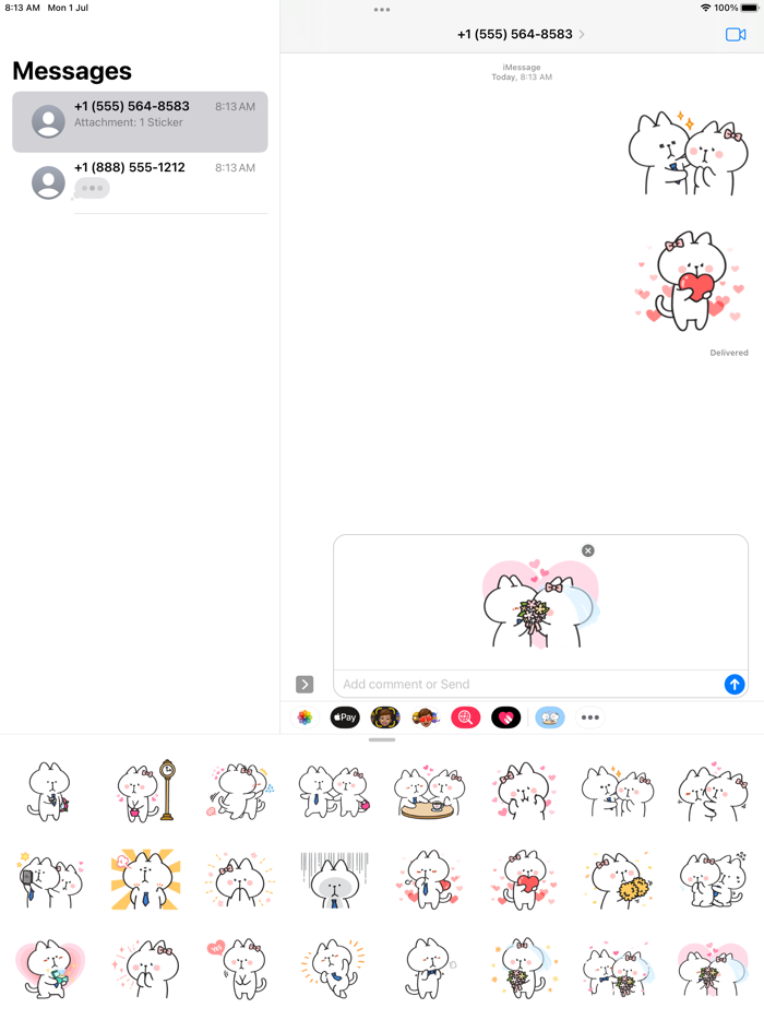 Kitty Cat Couple Love Stickers