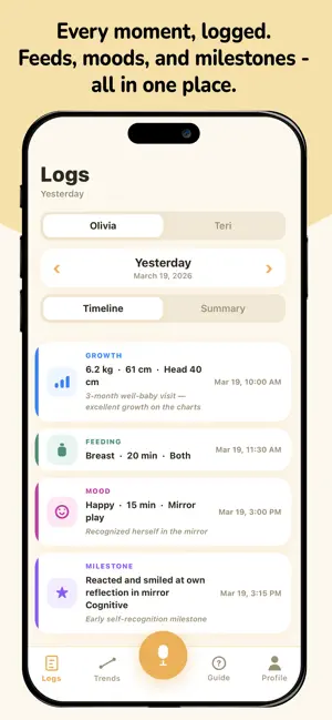 Nurvo - AI Voice Baby Tracker screenshot 3