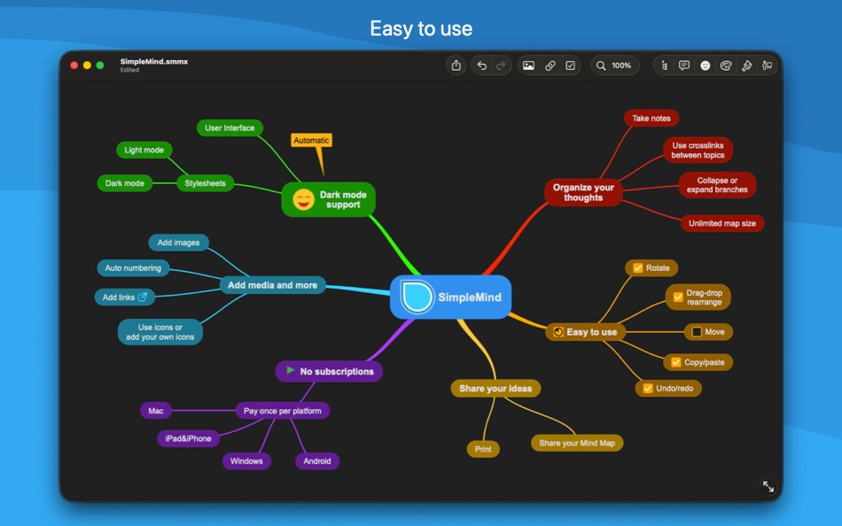#4. SimpleMind Pro (macOS) Ved: ModelMaker Tools BV