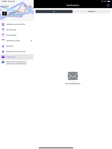 Optica Events iPad screenshot