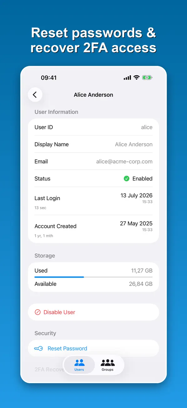 Screenshot #2 pour NC User Admin