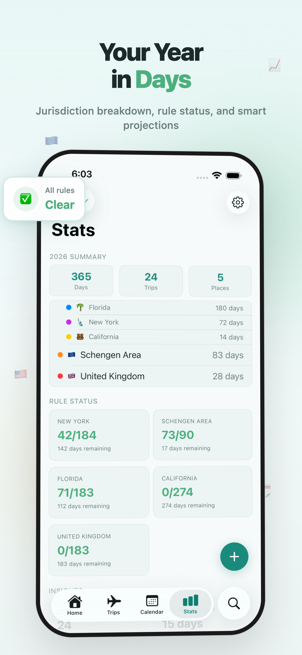 Tax Days: Residency Tracker