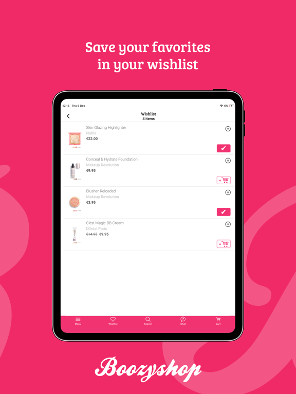 Boozyshop - the make up app iPad screenshot 2 - Shopping app