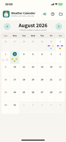 Weather Calendar Journal Screenshot 2 of 5