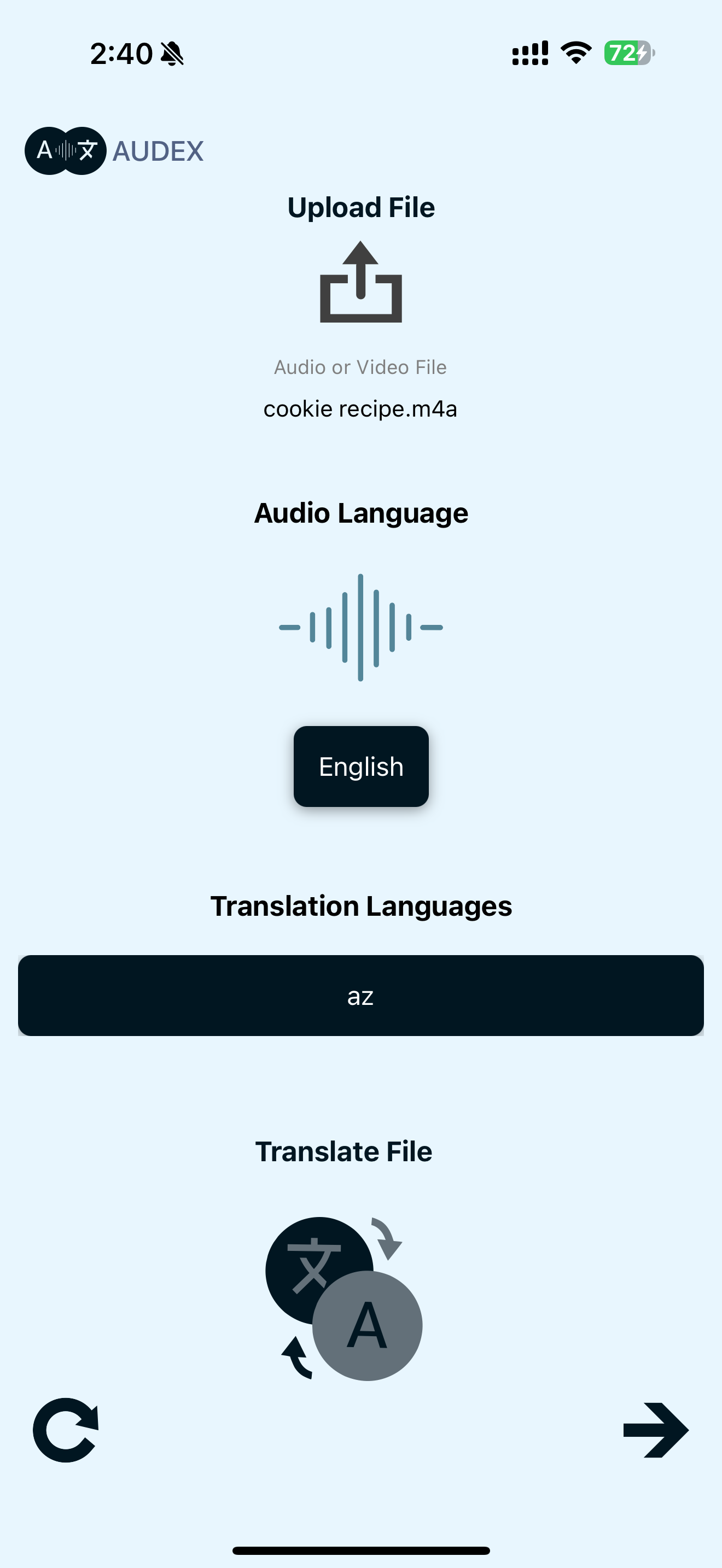 Audex - Translate Audio Files
