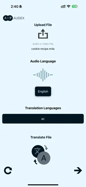 Audex - Translate Audio Files screenshot 3