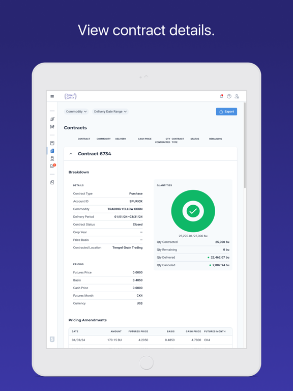 Tempel Grain iPad screenshot 4 - Business app