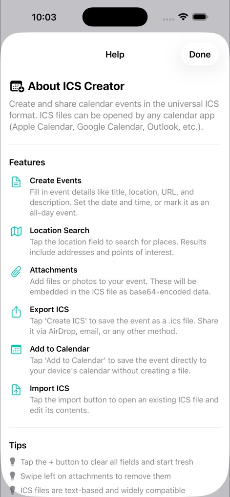 ICS Creator - Utilities App | MWM