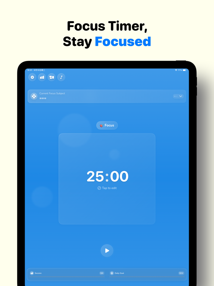 #1. Pomodoro focus timer for study (iOS) Podle: 汇杭 钟