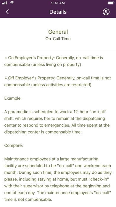 Wage and Hour Guide iPhone screenshot 4 - Reference app