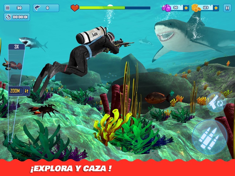 Juegos de caza de tiburones 3D screenshot 12