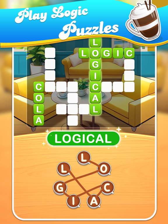 Brain training game:WordCoffee iPad screenshot 2 - Games app