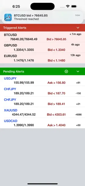 Forex Price Alerts screenshot 2