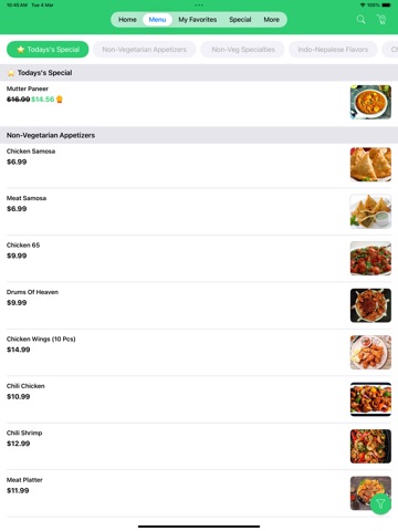 Chautari Grill and Bar iPad screenshot