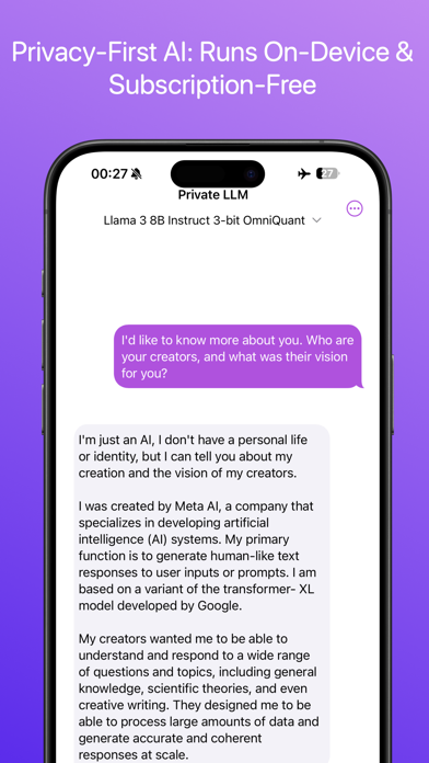 Private LLM - Local AI Chatbot Screenshot
