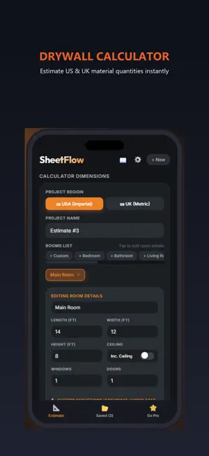 SheetFlow: Drywall Calculator screenshot 3