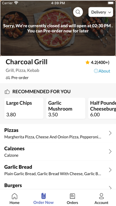 Charcoal Grill GRANTHAM Screenshot
