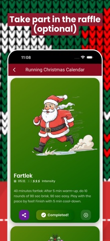 Running Christmas Calendar iPhone screenshot