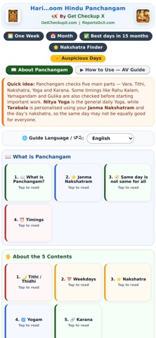 HariOom Panchangam iPhone screenshot