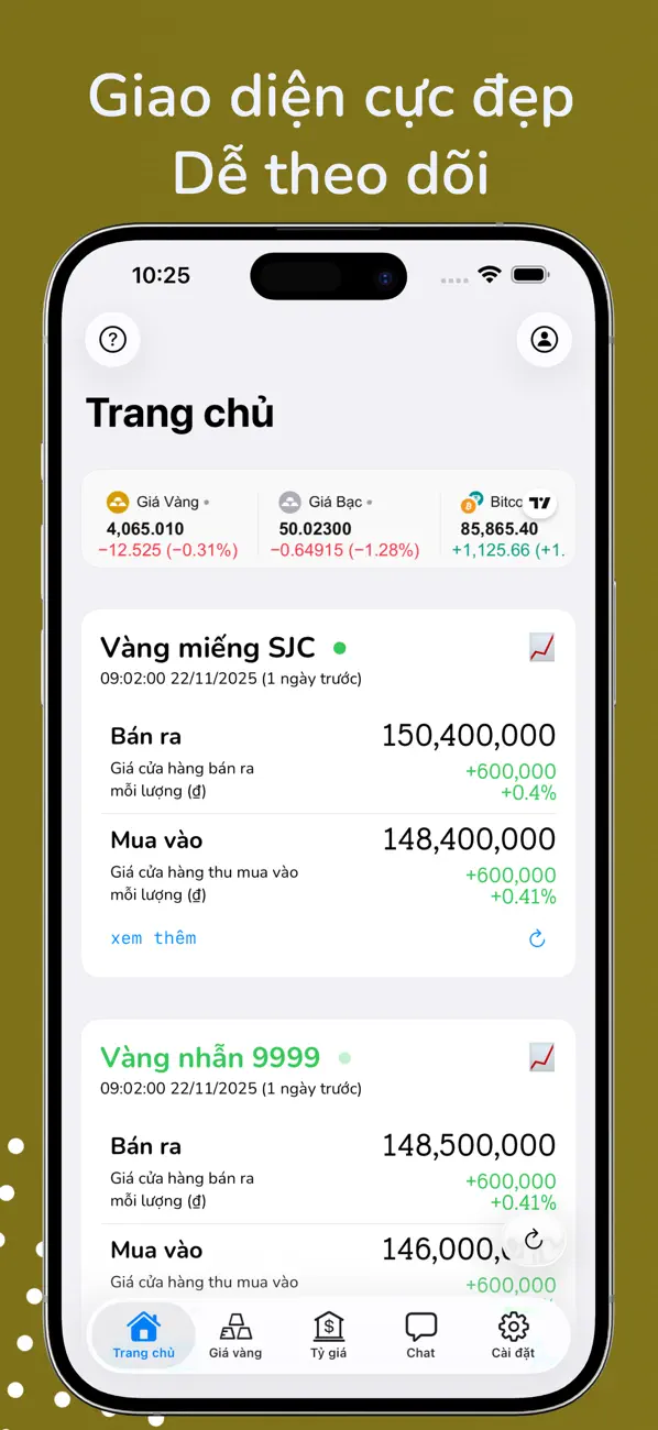 Screenshot #3 pour Giá Vàng - Tỷ Giá Ngoại Tệ