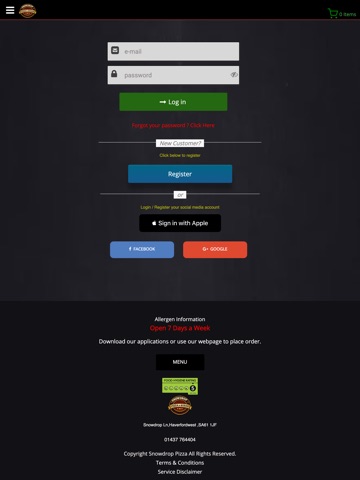 Snowdrop Pizza SA61 iPad screenshot