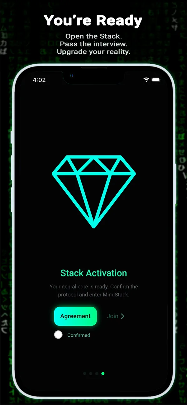 #6. MindStack - Pass coding screen (iOS) Podle: DMITRIY IVANOV