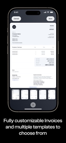 Invoice, Estimate: InvoEase iPhone screenshot