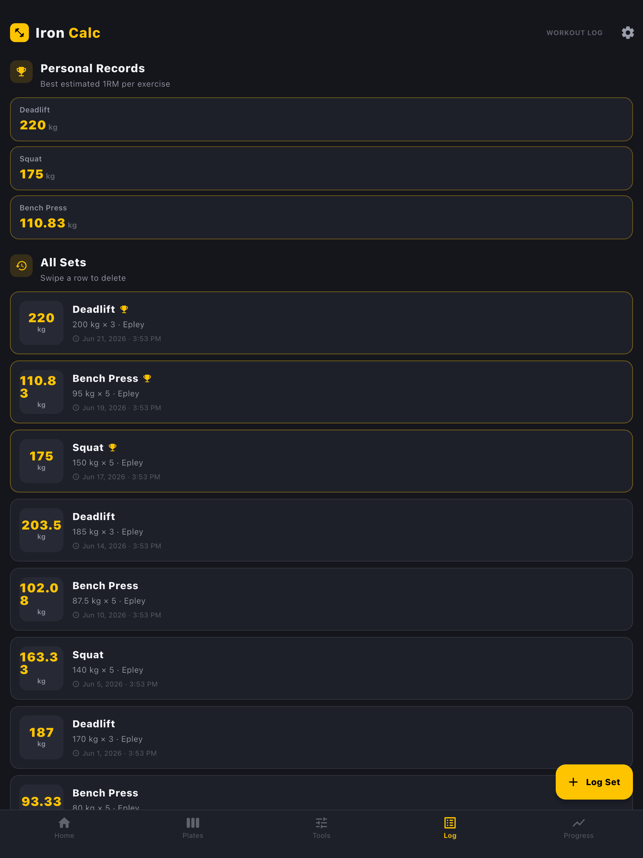 Iron Calc — Gym 1RM & Plates screenshot 12