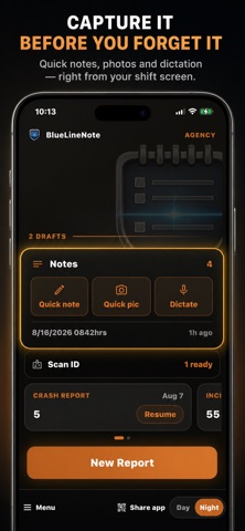 BlueLineNote: Police Reports iPhone screenshot
