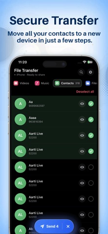 File transfer & Data Sharing iPhone screenshot