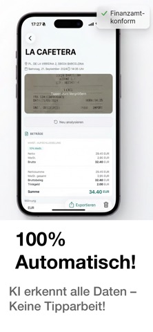 Bewirtung Belegscanner iPhone screenshot