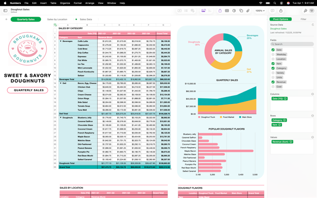 Numbers: Erstelle Tabellen Screenshot