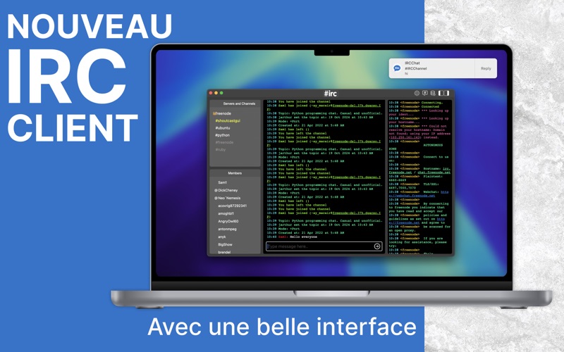 Screenshot #1 pour IRC Client: getIRC