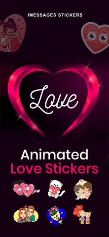 Animated Love Stickers! iPhone screenshot
