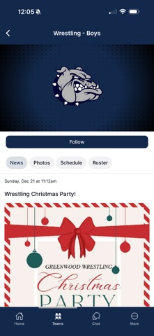 Greenwood Bulldogs iPhone screenshot