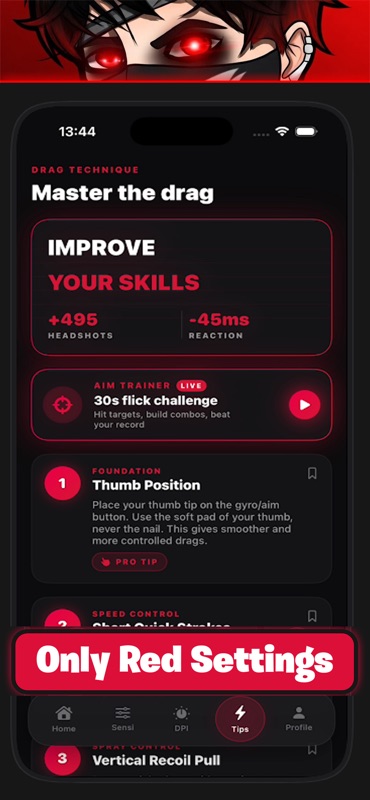 Only Red Settings Aim screenshot 5