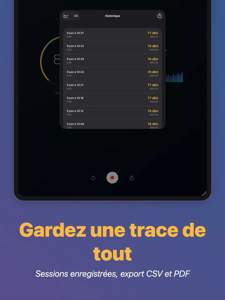 dB Meter Pro sur iPad : capture d’écran 4 sur 5