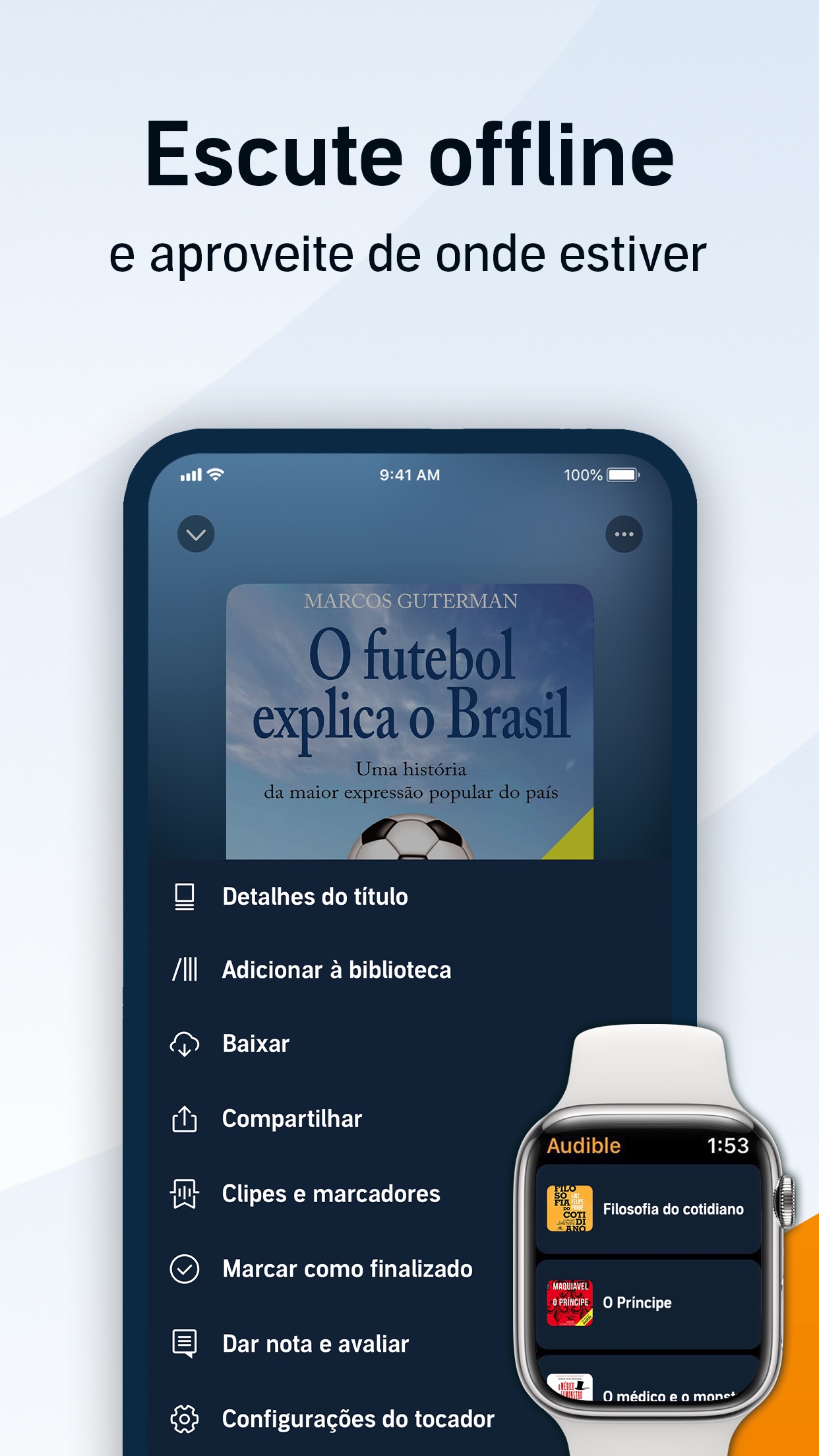 Screenshot do app Audible: Ouça Audiolivros