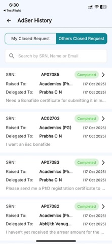 My IISc App screenshot