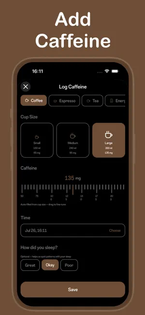 Caffeine Tracker & Sleep Clock screenshot 4