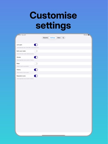 Barcode n QRCode-smartscan iPad screenshot
